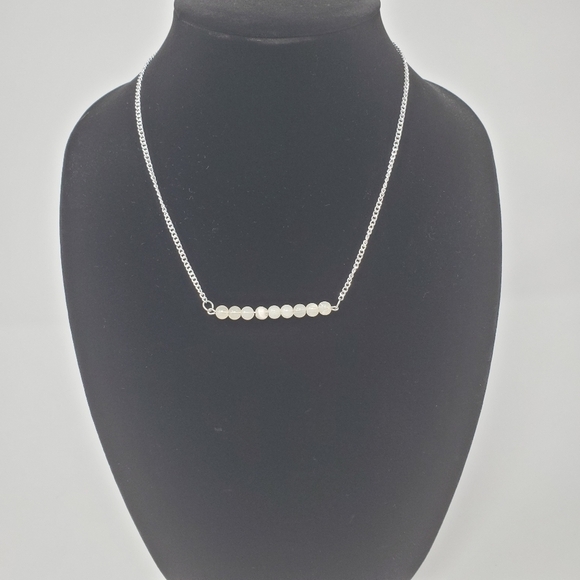 Rose Quartz Bead Bar Necklace - Picture 3 of 10